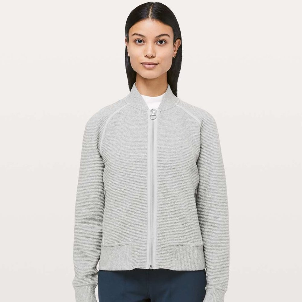 Grey Lululemon “On Repeat” Bomber Jacket